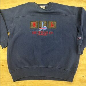 🔥 Vintage 90’s Embroidered Buffalo Bills Crewneck Sweatshirt Large 🔥